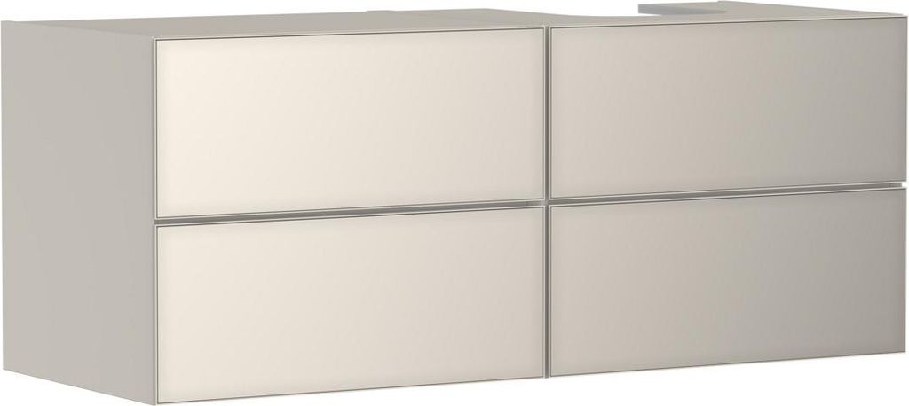 hansgrohe Xevolos E Waschtischunterschrank, 4 Schubkästen, 1 Ausschnitt rechts, 1370x550x555mm, für Konsole mit Aufsatzwaschtisch rechts, 54240790