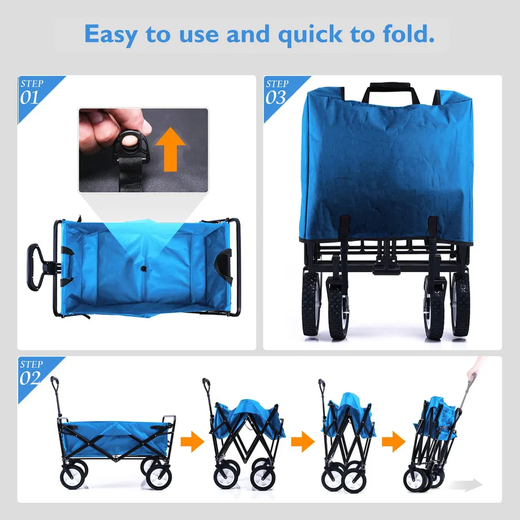Chariot pliable robuste 100kg : transportez tout sans effort physique