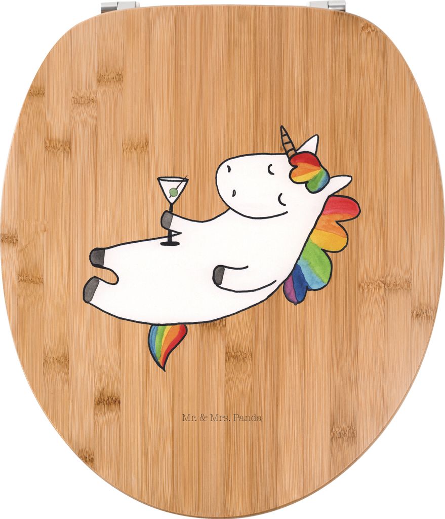 Mr. & Mrs. Panda Klobrille Einhorn Cocktail - Transparent - Geschenk, Deko, Spaß, WC Brille, Toilettendeckel, Freundin, Klo-Deckel, Deckel, Geburt...