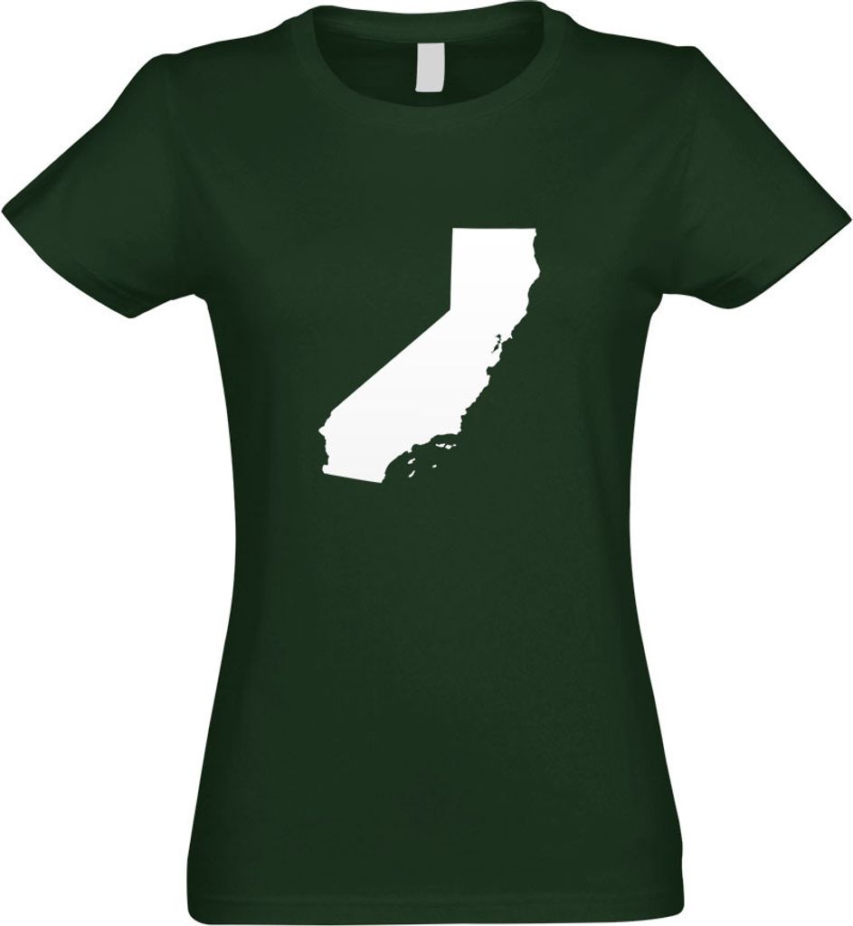 Kiwistar - T-Shirt tailliert - Damen - flaschengrün - USA - Kalifornien Sacramento - mit Motiv Bedruckt - Funshirt Design - Sport - Freizeit - Dam...