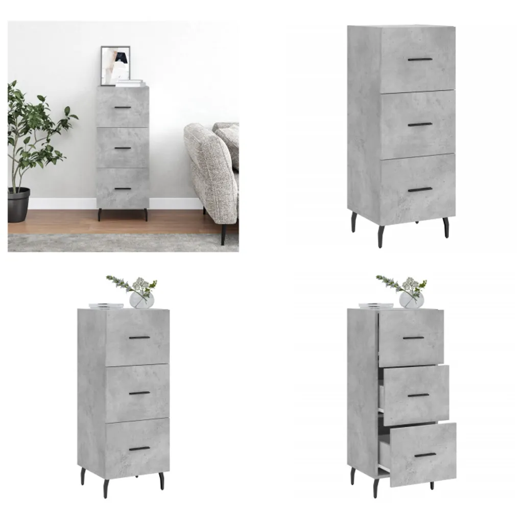 vidaXL Credenza Moderna Grigio Cemento 90cm | Mobiletto per Famiglia