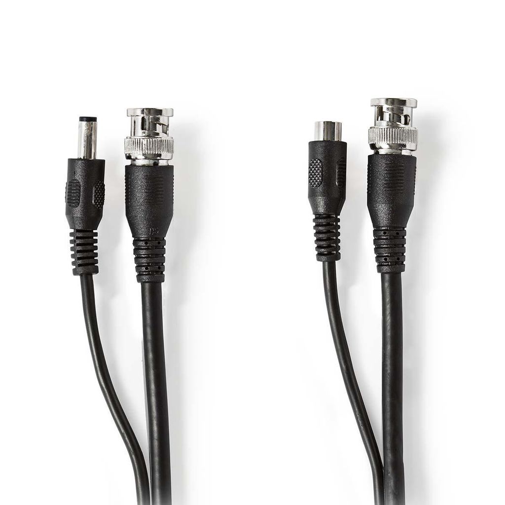 Nedis CCTV-Sicherheitskabel - BNC / DC - 20.0 m - Rund - PVC - Schwarz - Kartonverpackung