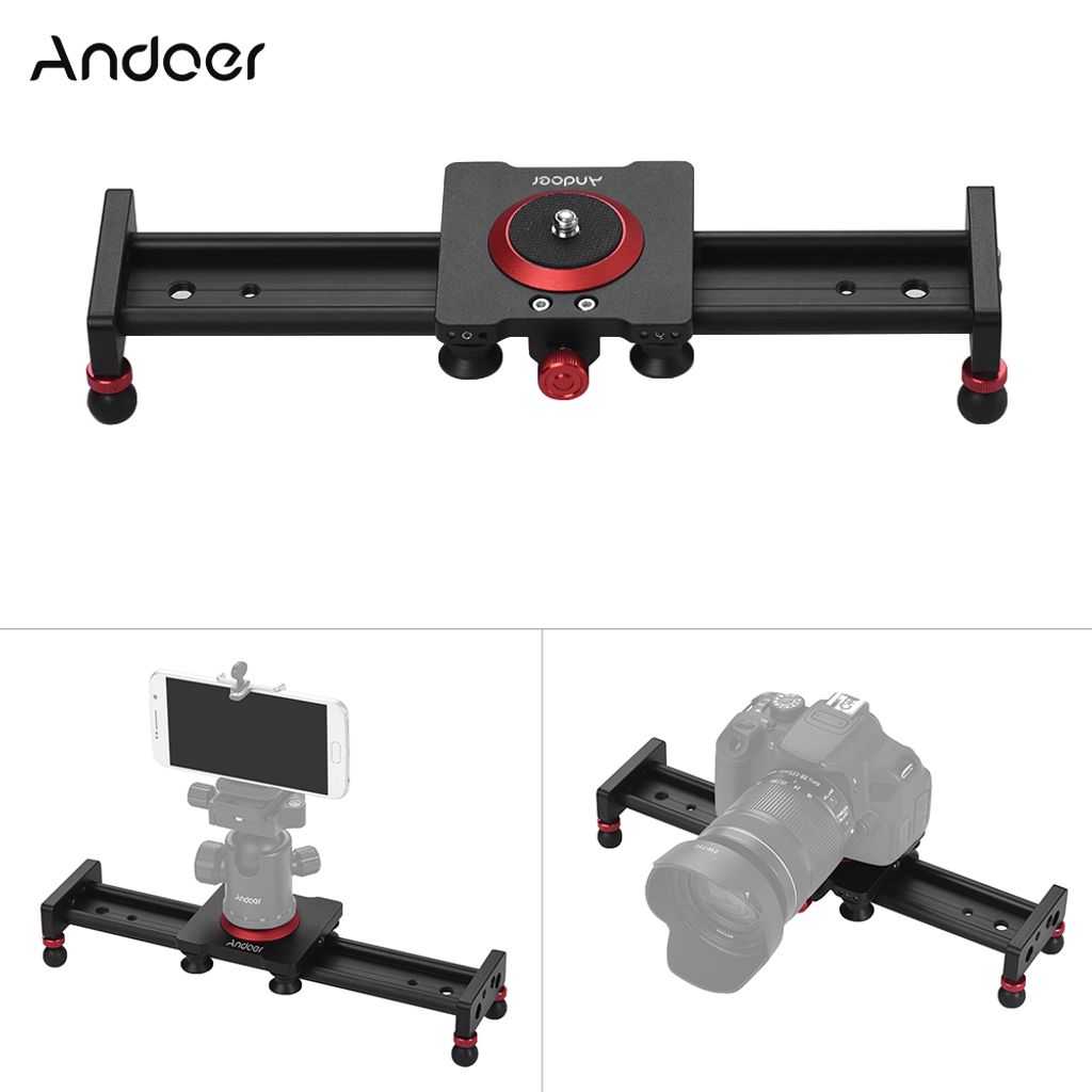 Andoer 30 cm / 12 inch Aluminiumlegierung Kamera Track Slider Video Stabilisator Schiene fuer DSLR Kamera Camcorder DV Film Fotografie, laden bis z...