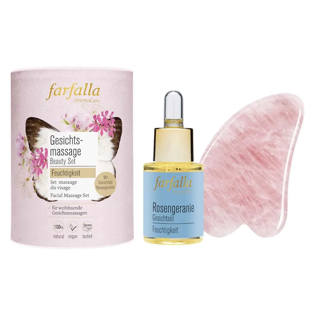 Kit de soin visage avec accessoires de massage et crème hydratante bio