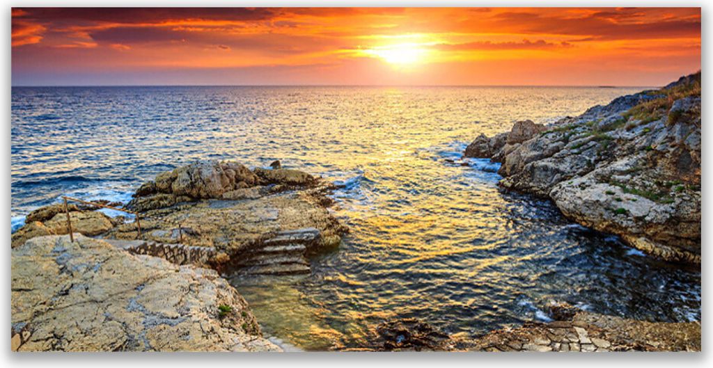 Acrylglasbilder 120x60 Wandbild Druck Meer Sonne Landschaft