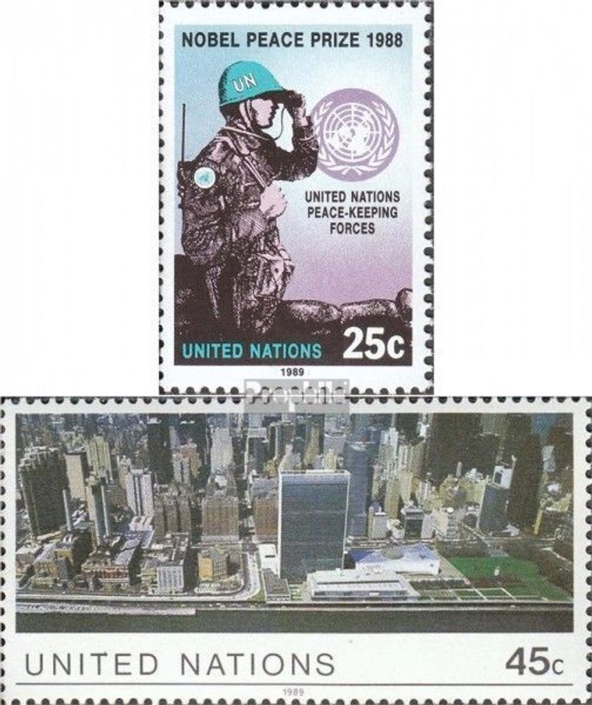 Briefmarken UNO - New York 1989 Mi 573,574 (kompl.Ausg.) postfrisch Friedenstruppen