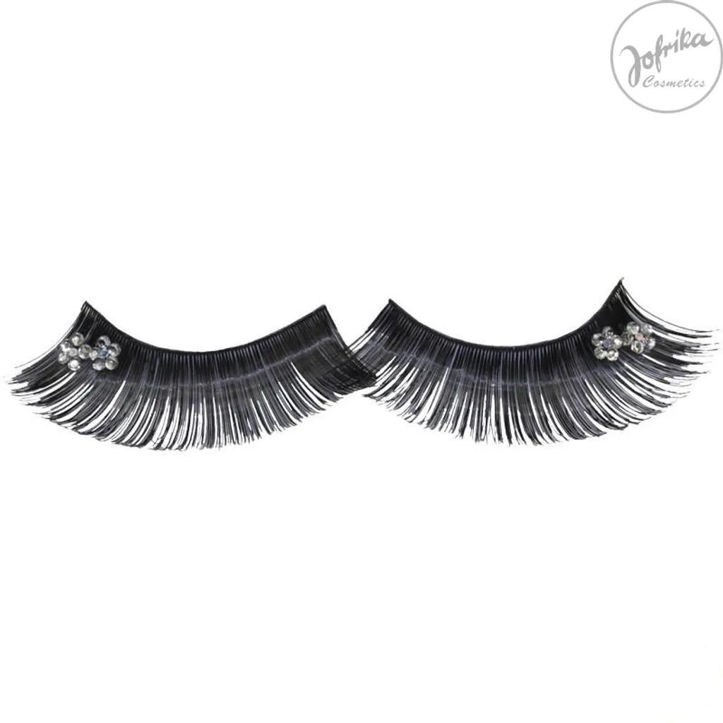 Faux Cils avec Fleurs Argentées et Colle - Accessoire Regard de Fête