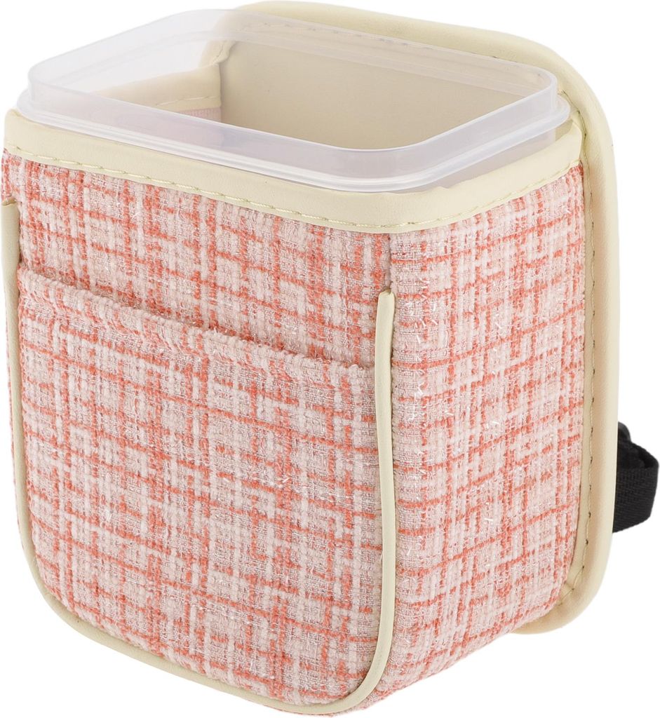 Auto-Mülltonne tragbar und hängend 15 cm Länge 11 cm Breite 19 cm Höhe Müllbehälter Stoff Pink 1 Stück