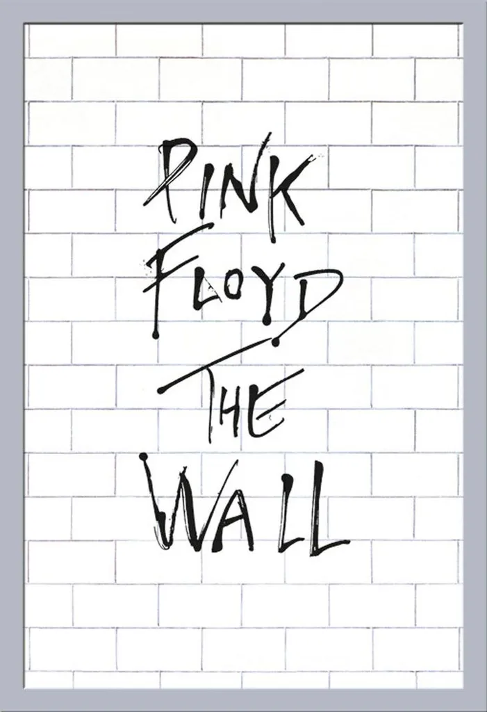 Set Poster Pink Floyd The Wall e Cornice Shinsuke MDF Argento
