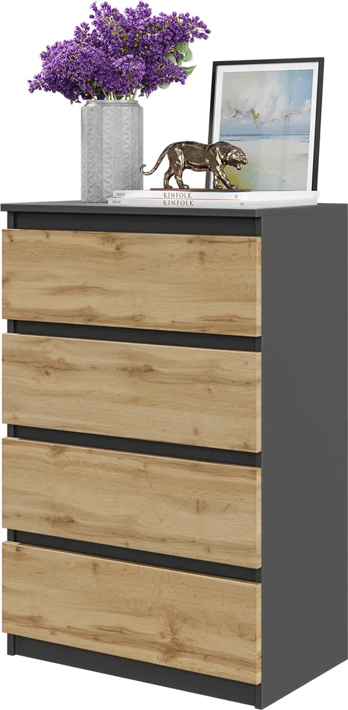 Mobile Credenza GABRIEL Antracite Rovere Wotan H92 | Design Elegante
