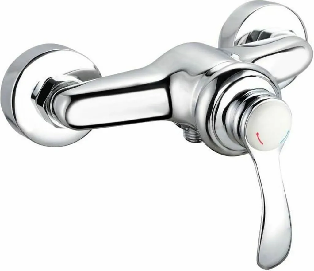 Mitigeur douche Rousseau Byron gris chrome en laiton massif de 15 cm