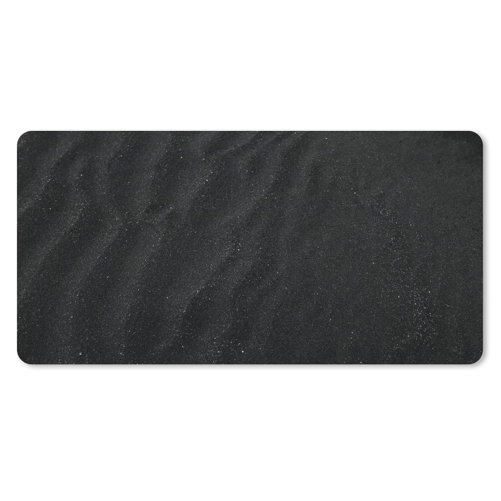 MuchoWow Schreibtischunterlage Sand - Schwarz - Weiß - Strand 80x40 cm - XXL Mauspad - Gaming Mauspad