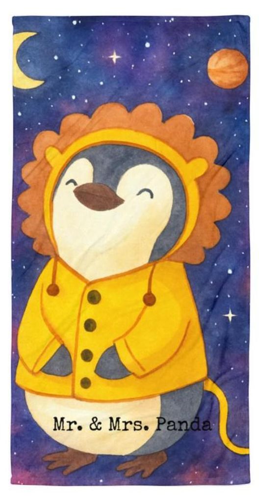 Mr. & Mrs. Panda Handtuch Löwe Astrologie Design - Weiß - Geschenk, Sternzeichen, Badelaken, Strandtuch, Geburtstagsgeschenk, Großes Badehandtuc...