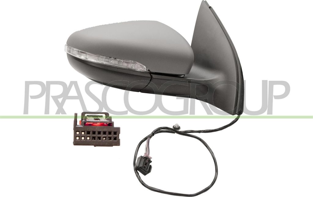 PRASCO VG0387313 Außenspiegel Seitenspiegel Rechts für VW GOLF VI (5K1) Beheizt Grundiert Elektrisch