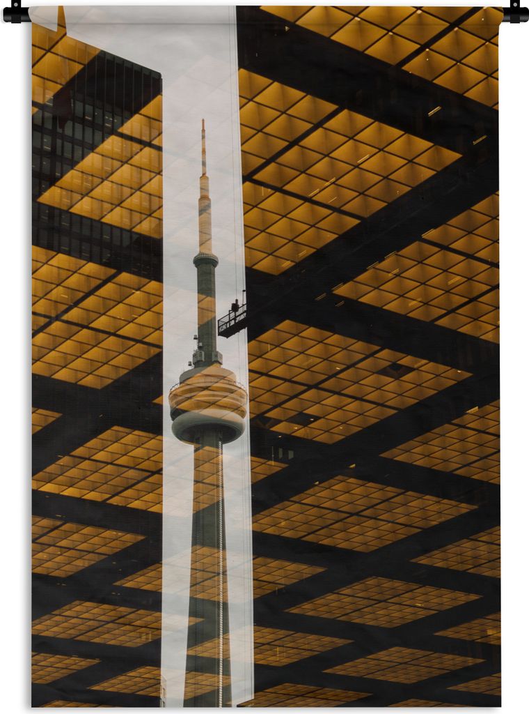 MuchoWow Wandteppich Wandbehang Gold - Reflexion - Dach 120x180 cm Tapisserie Dekoration Wandtuch - Schlafzimmer - Dekorationen für das Haus