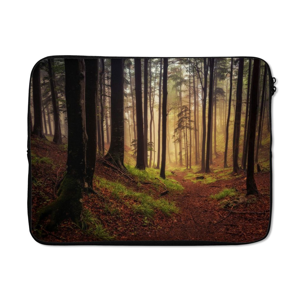MuchoWow Laptop Hülle 15 Zoll Bäume - Natur - Wald Laptoptasche - Laptoptasche - Sleeve - Rundum-Schutz