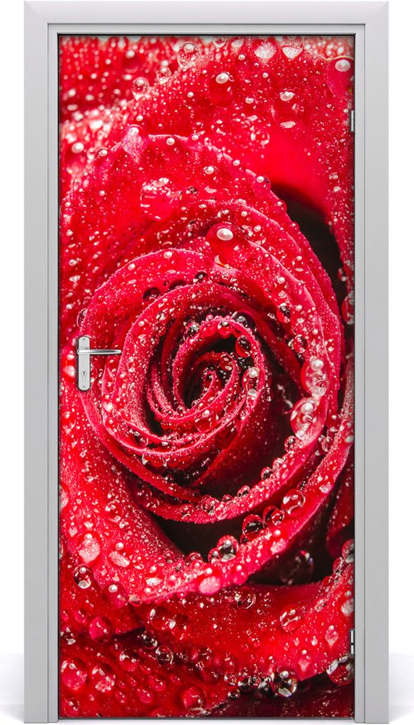 Tulup Türaufkleber 95x205 cm Dekorative Aufkleber Selbstklebend Wasserdichte Tapete Abnehmbar Schlafzimmer Wohnzimmer Wohnkultur - rote Rose