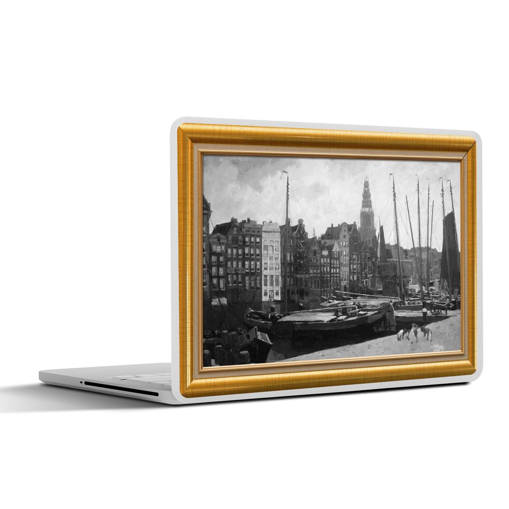 MuchoWow Laptop Aufkleber Sticker Cover Kunstwerke - Alte Meister - Liste - Gold 40x30 cm - Laptop Dekoration - Selbstklebend