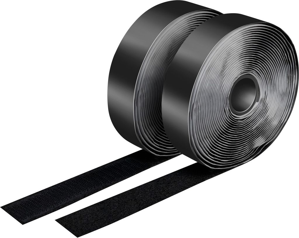 Logilink Klettband-Set, schwarz, Breite: 25 mm, Rolle, 5m