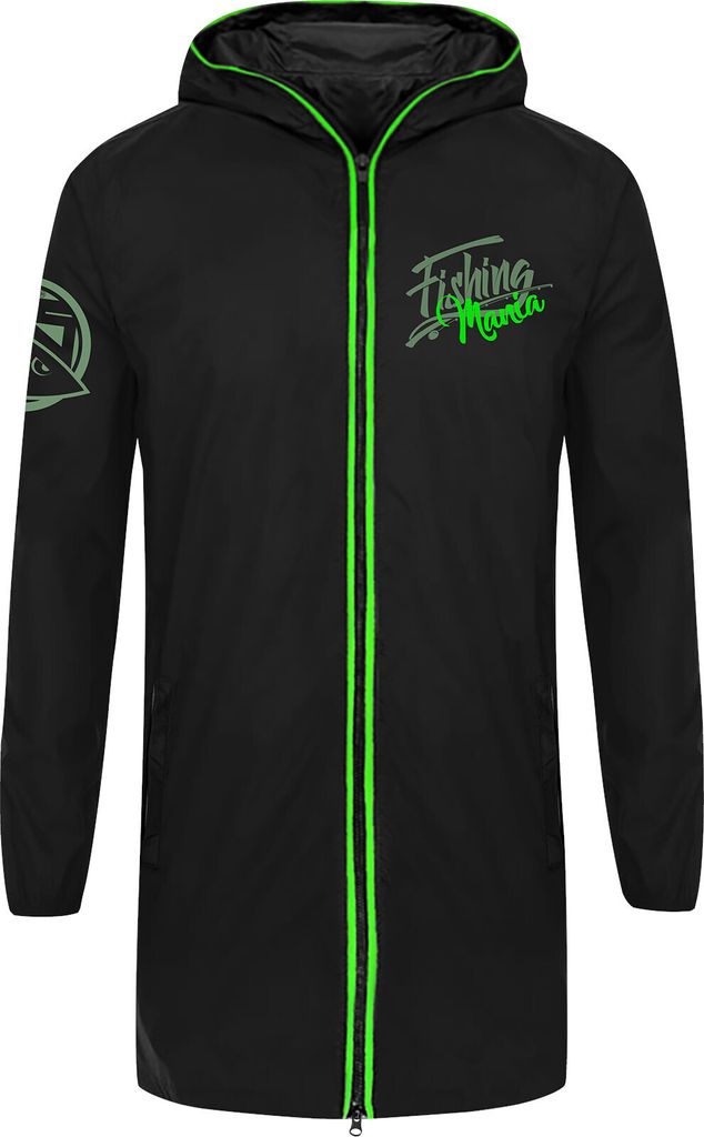HOTSPOT DESIGN K-way Fishing Mania Schwarzbarsch, L, schwarz, Regenjacke, 010801303