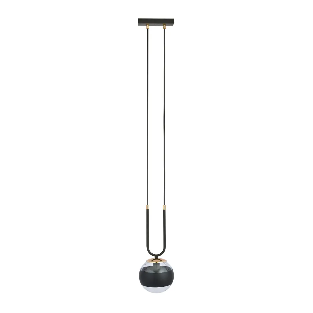 Lustre Suspension Moderne E14 Noir et Rayé - Luminaire de Salon Glam