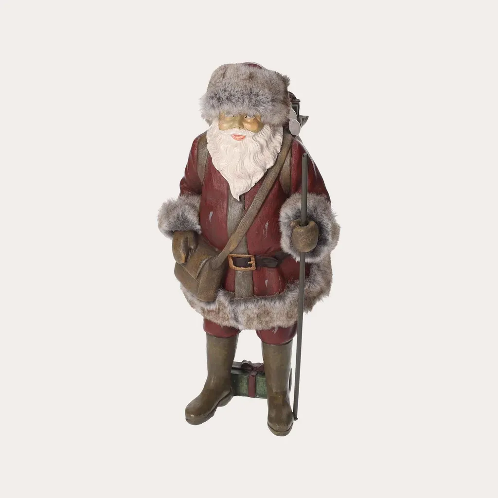 Statue Père Noël de décoration en résine 25cm pour ambiance de fête