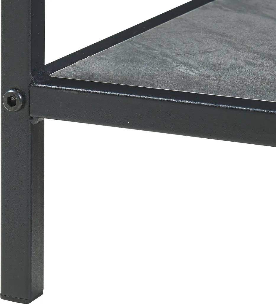 Table basse pour grand salon Pärghos 120 cm style indus noir et gris - 9