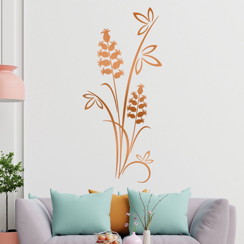 Blüten - Staude - Kelch Wandtattoo in 6 Größen - Wandaufkleber Wall Sticker - Dekoration, Küche, Wohnzimmer, Schlafzimmer, Badezimmer