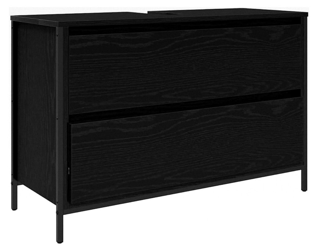 Waschbeckenunterschrank mit Schublade in Schwarz Eichen-Optik
