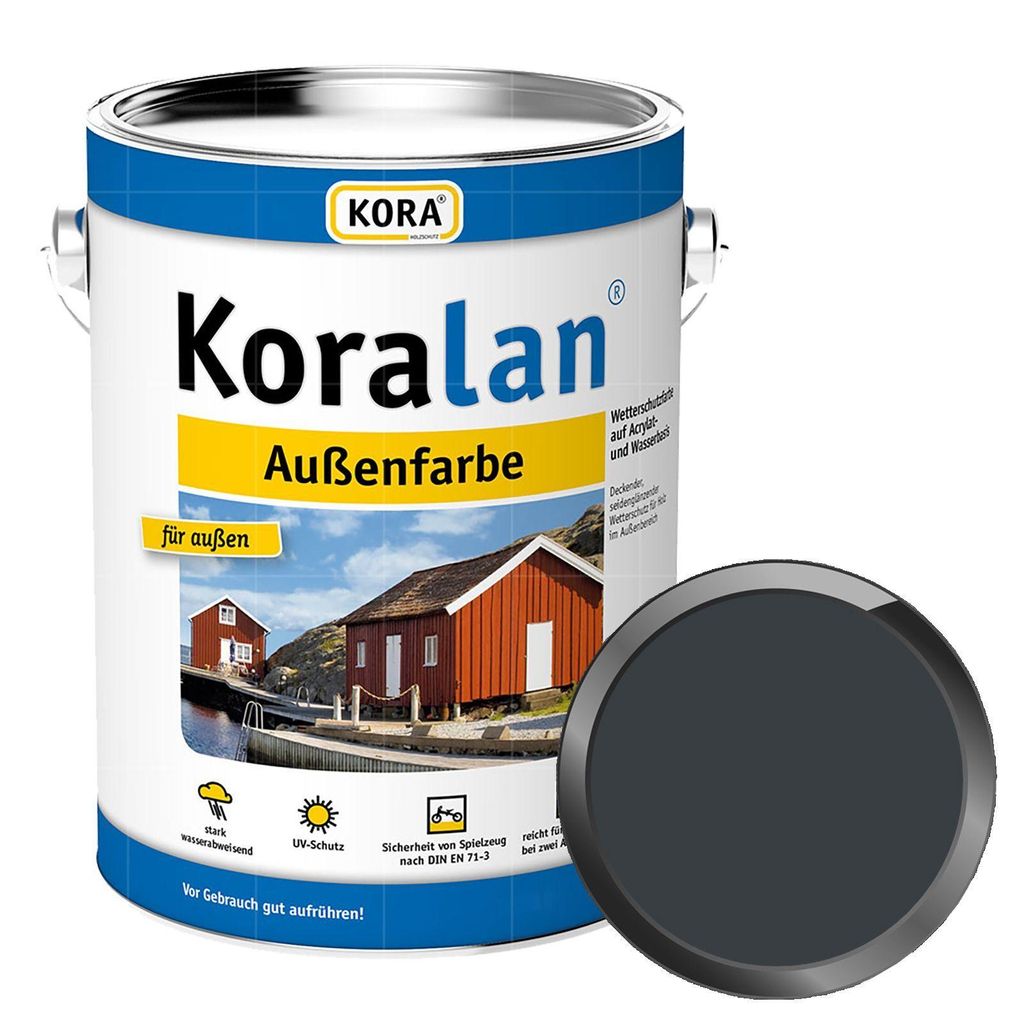 KORA Koralan Aussenfarbe - 10 Liter (RAL 7016 ANTHRAZITGRAU) Wetterschutzfarbe