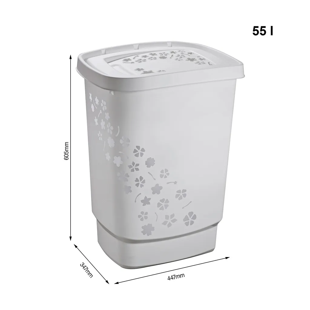 Panier à linge Rotho 55L avec poignées soft-touch gris anthracite