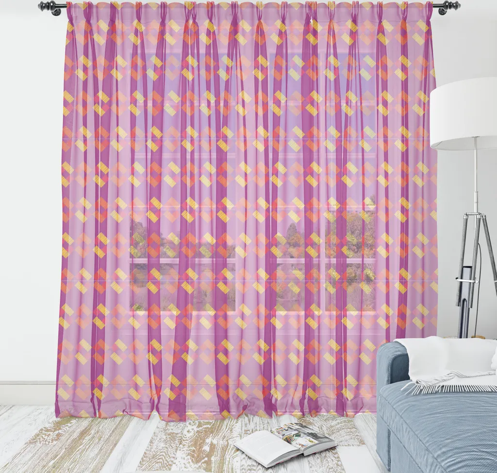 ABAKUHAUS Tapisserie Abstraite Géométrique Magenta Foncé 180x274 cm