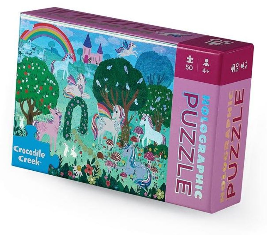 Crocodile Creek Puzzle Einhorn holografisch 50 Teile für Kinder