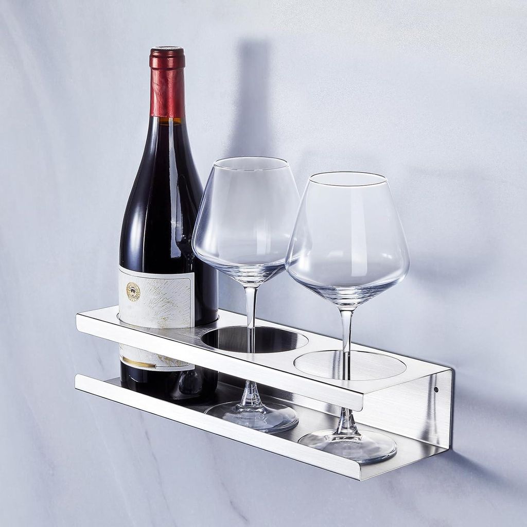 Wand Weinregal und Glashalter für die Heimküche Bar – Silber