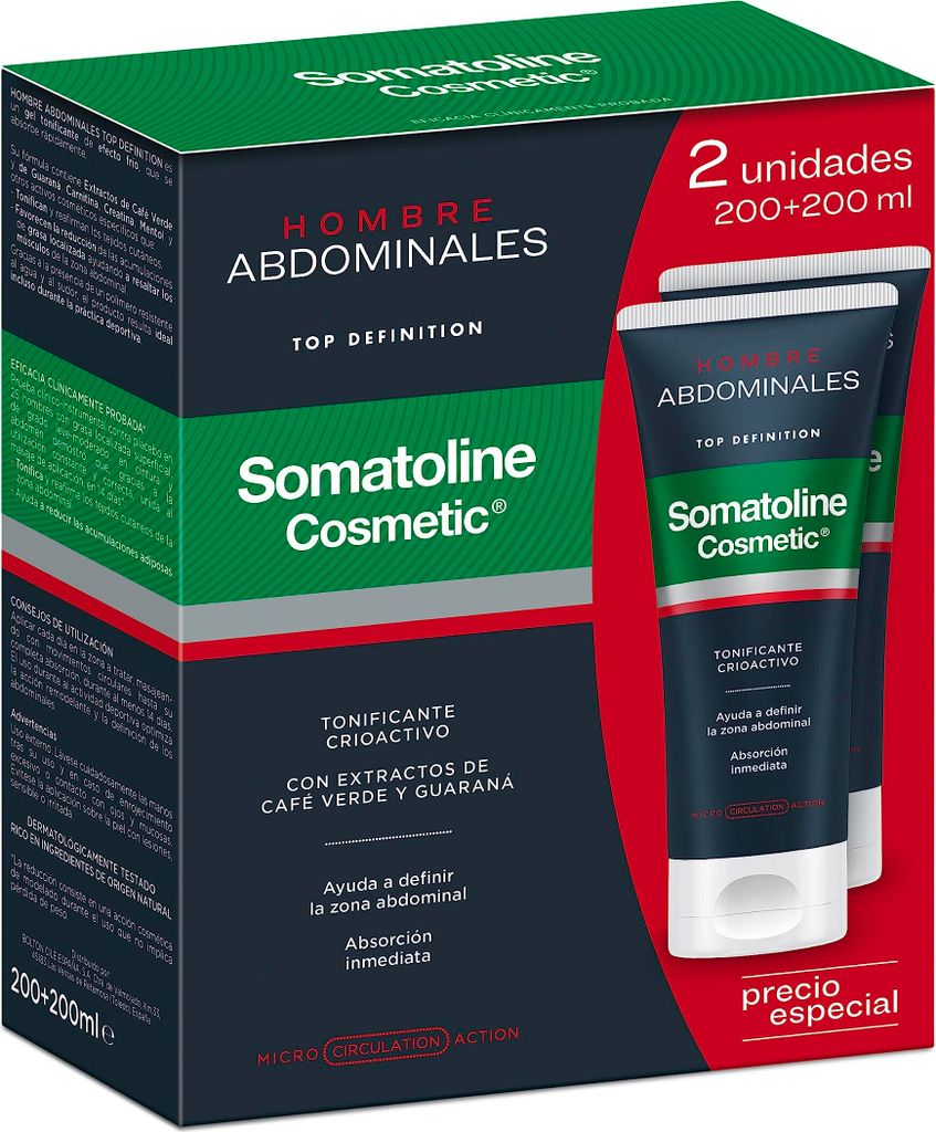 Somatoline Men's Abdominal Treatment Top Definition Sport Cool 400ml - Pack of 2