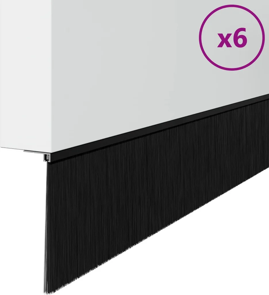 Kit 6 Guarnizioni Sottoporta vidaXL 100 cm Nero - Massimo Risparmio - 3