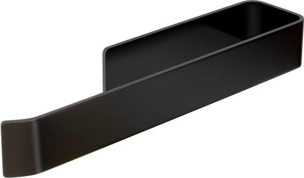 Porte-serviettes mural noir en inox 25 cm pour petite salle de bains