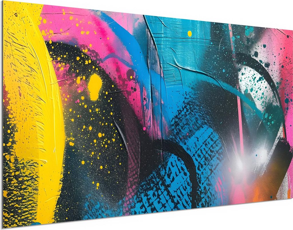 DEQORI Alu-Dibond Bild Weiß 100x50 cm 'Urbaner Sturm' Wandbild Metall dünn Design
