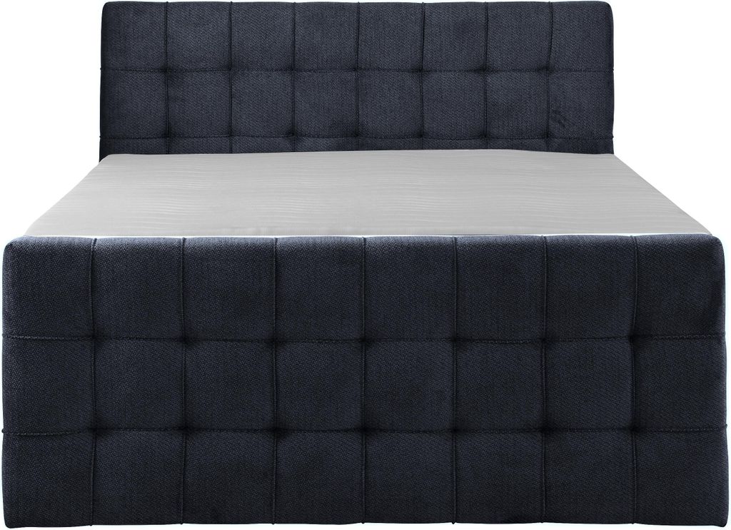 KSHOMECONCEPT Boxspringbetten mit Bettkasten IMPERIAL 180x200 cm, Bonell Matratze H3, Schwarz
