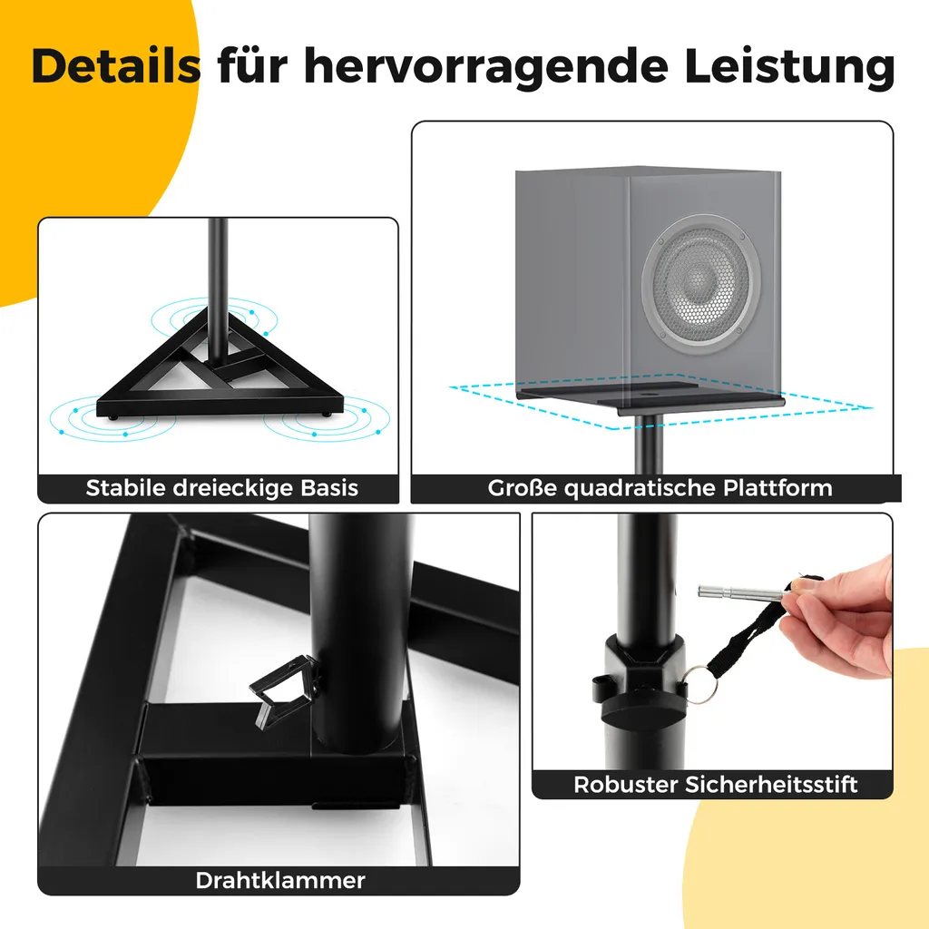Paire de Supports Enceinte pour Home Cinéma et Studio Hauteur 157cm