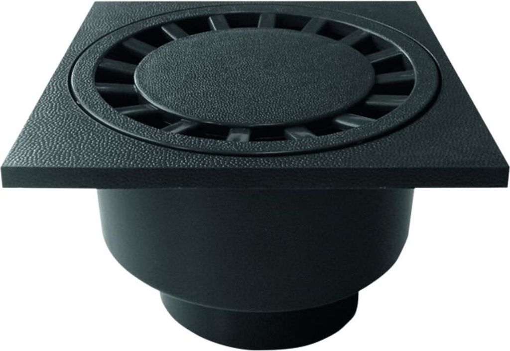 ACO Haus-und Hofablauf DN75/110 200x200 schwarz aus ABS, Produktbild 