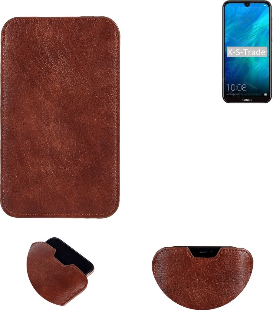 K-S-Trade Schutzhülle Handyhülle kompatibel mit Huawei Honor Play 8 Handytasche Kunstleder Sleeve in braun