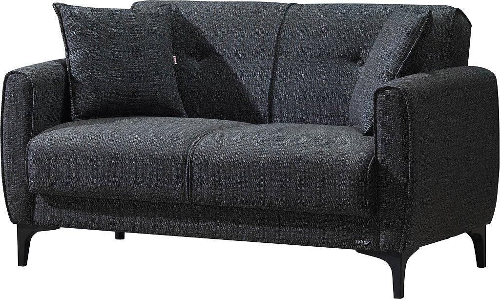 Schlafsofa Schlafcouch anthrazit 138 cm mit Bettkasten - Produktbild 
