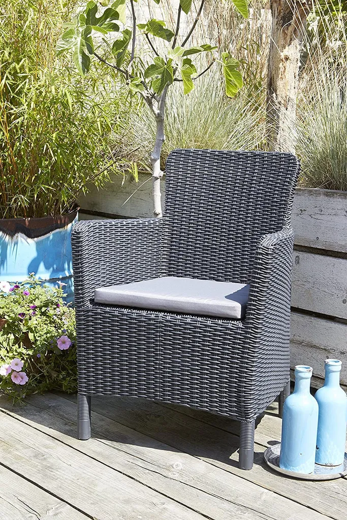 Chaise Repas Extérieur Allibert Trenton avec Coussin pour Salon Jardin