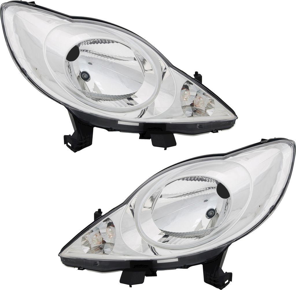 TYC Scheinwerfer Set für Peugeot 107 6/2005-1/2012 H4 LWR Stellmotor Halogen