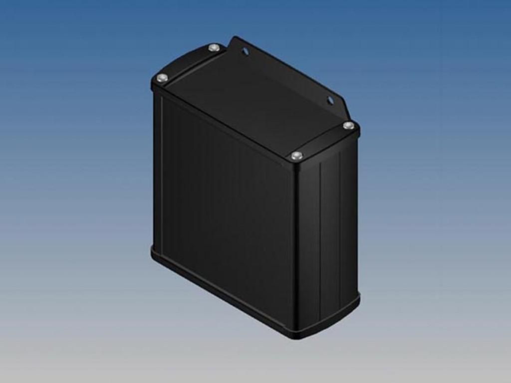 ALUMINIUMGEHUSE - SCHWARZ - 110 x 105.9 x 45.8 mm - mit Flansch