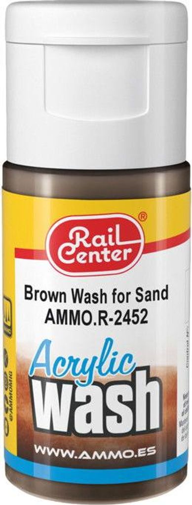NOCH Acryl Wash „Braun für Sand“, Modellbau Alterungseffekt, 15 ml gebrauchsfertig für Modelleisenbahn in allen Spurweiten
