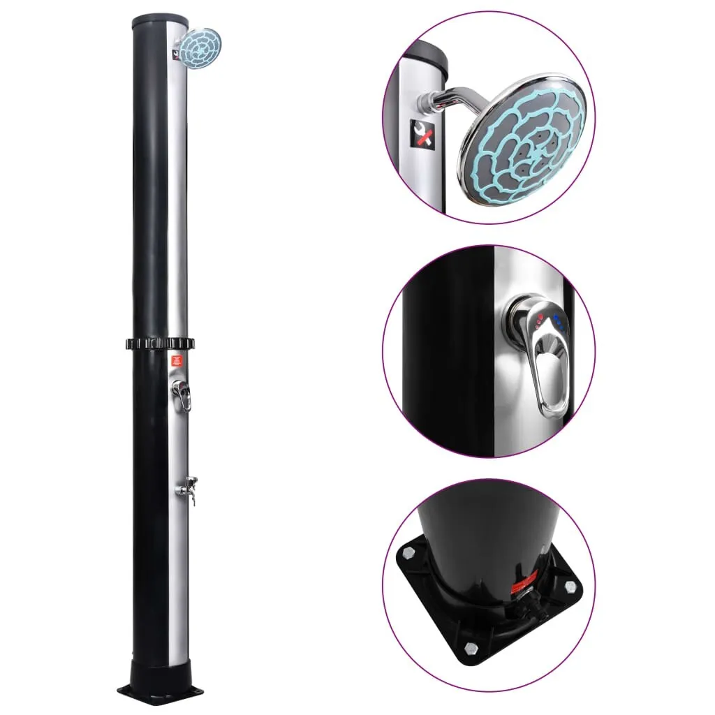 Douche solaire de jardin 40L : évitez l'eau froide et le chlore sur la peau