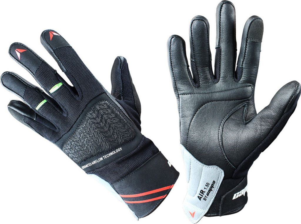Motorradhandschuhe MIAMI Textil kurz schwarz - XL