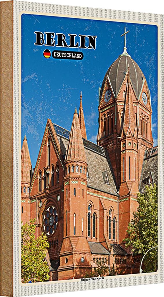 Holzschild Städte Berlin Heilig-Kreuz-Kirche 20x30cm